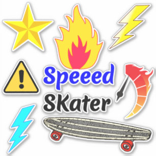 Fire Speed Skateboard Stickers (Schaatsontwerpen)