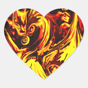 Fire Spirit Heart Sticker