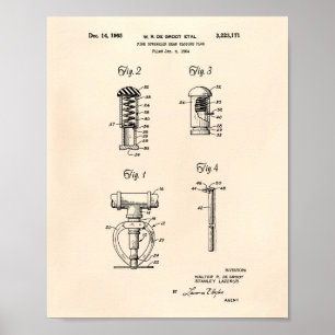 Fire Sprinkler Head 1965 Patent Art - Oude poster