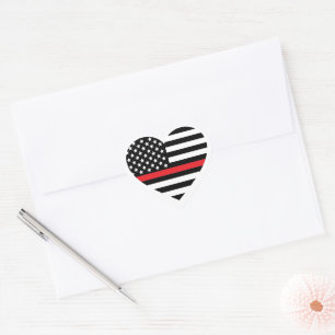 Fire Support Flag Heart Shaped Sticker