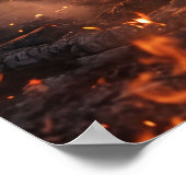 Fire Tiger Burning Wilderness Poster (Hoek)