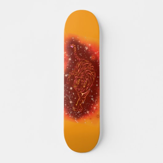 Fire Tiger Courir À Starry Night Skateboard (Devant)
