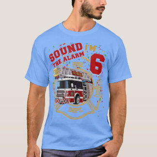 Fire Truck 6rd Birthday Firefighter T-shirt