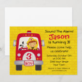 Fire Truck Birthday Boy Kaart (Voorkant / Achterkant)