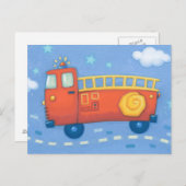 Fire Truck Briefkaart (Voorkant / Achterkant)