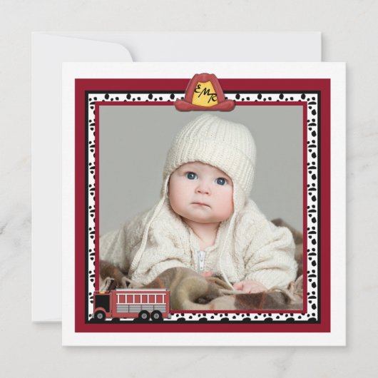Fire Truck - Fotoaankondiging Aankondiging (Voorkant)