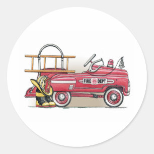 Fire Truck Pedaal Auto Sticker
