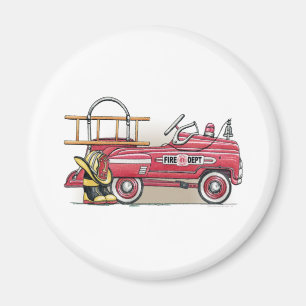 Fire Truck Pedal Car Round Magnet Magneet