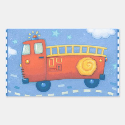Fire Truck Rechthoekige Sticker (Voorkant)