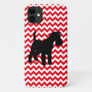 Fire Truck Red Zig Zag met Schnauzer iPhone 11 Hoesje