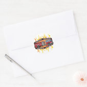 Fire Truck Ronde Sticker (Envelop)