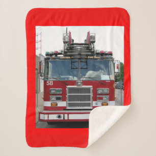 Fire Truck Sherpa Deken