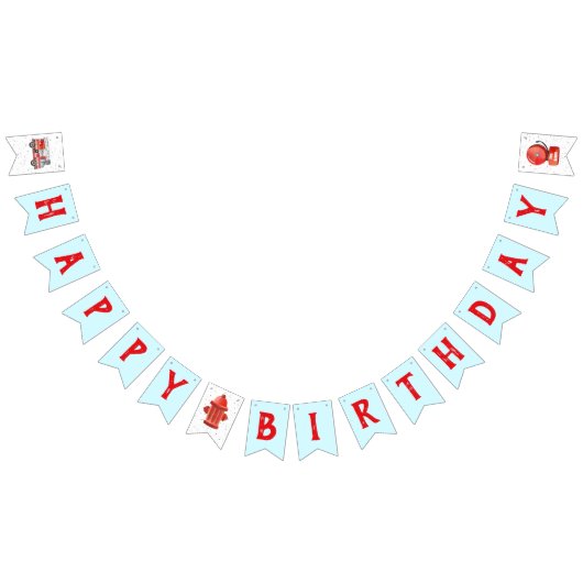 Fire Truck Theme Verjaardagsfeest Pennant Banner (Alle)