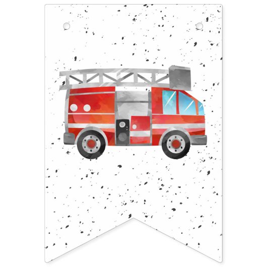 Fire Truck Theme Verjaardagsfeest Pennant Banner (Eerste vlag)