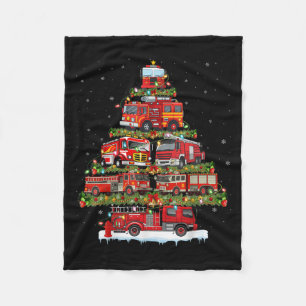 Fire Truck Xmas lights brandweerauto Fleece Deken