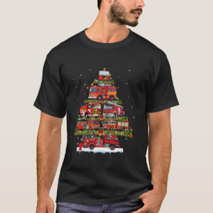 Fire Truck Xmas lights brandweerauto T-shirt