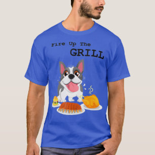 Fire Up The Grill BBQ Cookout Bulldog Nieuwe Zomer T-shirt