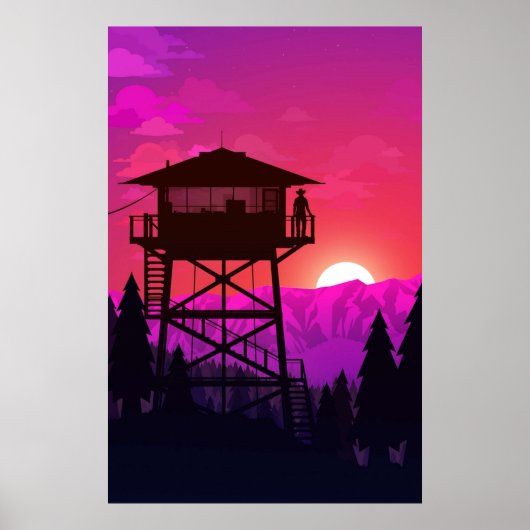 Fire Watch Lookout Tower Poster (Voorkant)