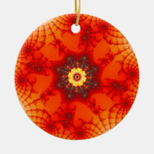 Fire Web - Fractal Art Keramisch Ornament