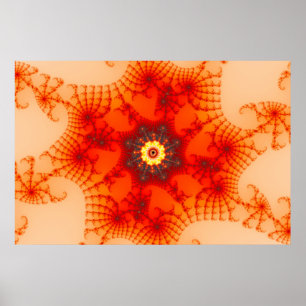 Fire Web - Fractal Art Poster