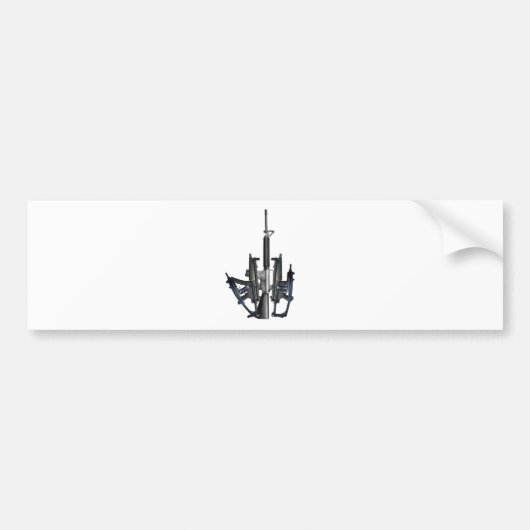 Firearm Middle Finger Bumpersticker (Voorkant)