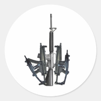 Firearm Middle Finger Ronde Sticker