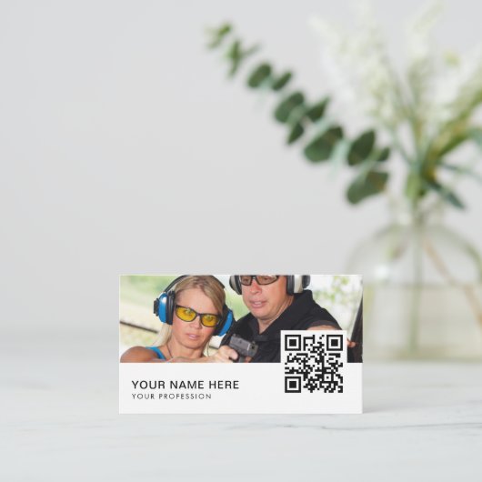 FIrearms Instructor QR-code Visitekaartje (Staand voorkant)