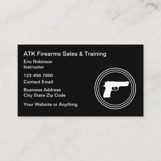 Firearms Range And Safety Training Visitekaartje (Voorkant)