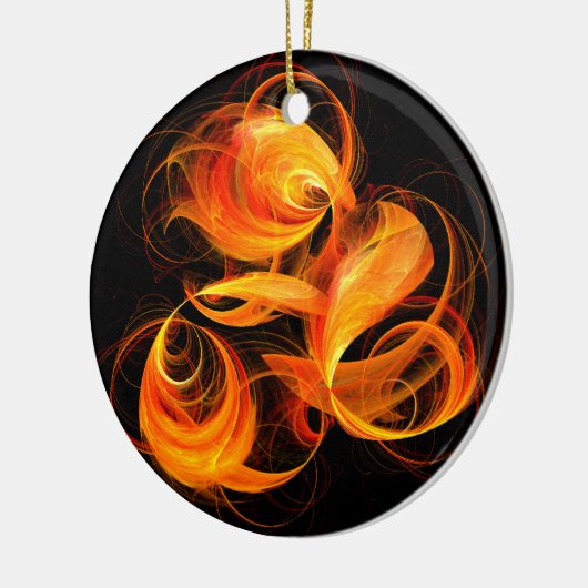 Fireball Abstract Art Circle Ornament (Links)