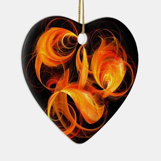 Fireball Abstract Art Heart Ornament (Rechts)