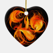 Fireball Abstract Art Heart Ornament (Achterkant)