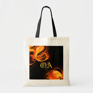 Fireball Abstract Art Monogram Bag Tote Bag