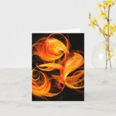 Fireball Abstract Art Note Card Kaart (Gele Bloem)