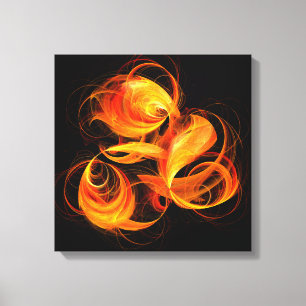 Fireball Abstract Art Quad Canvas afdrukken