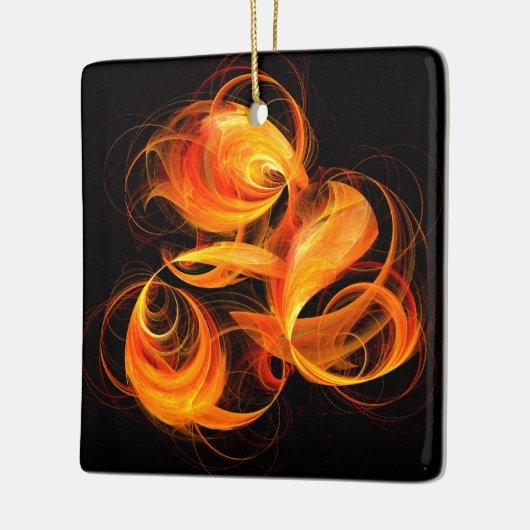 Fireball Abstract Art Square Ornament (Links)