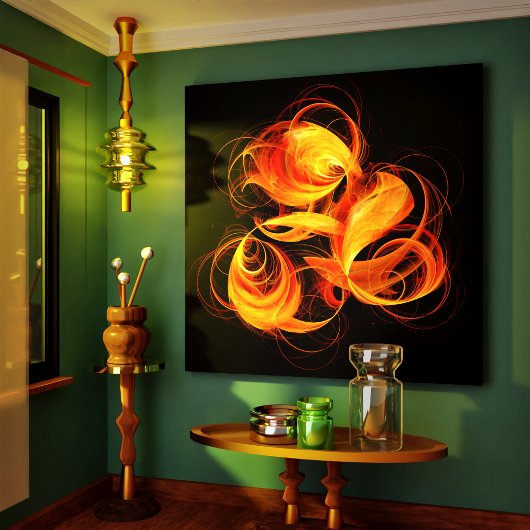 Fireball Abstract Art Wrapped Canvas Print
