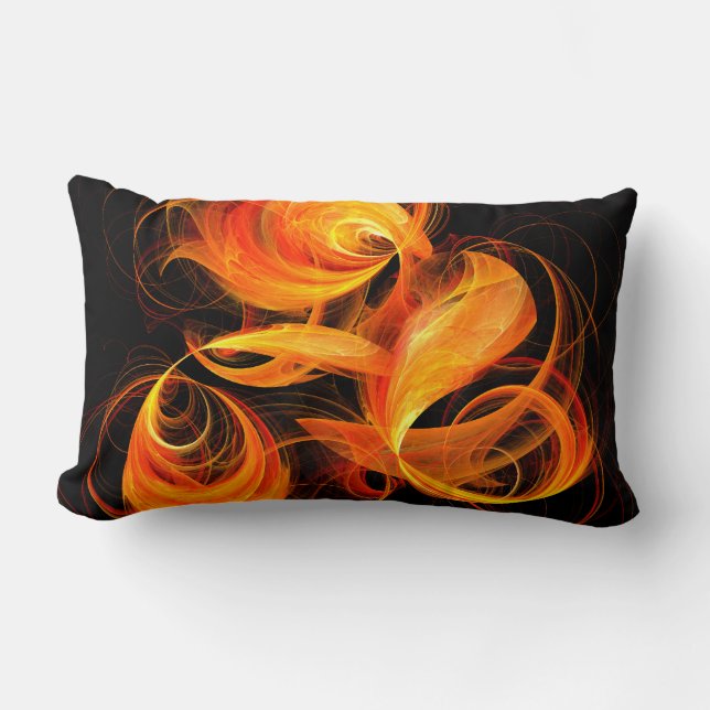 Fireball Abstrait Lumbar Coussin (Recto)