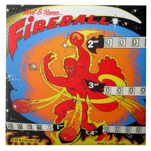 Fireball Pinball Tegeltje (Voorkant)