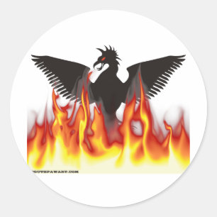 FireBird/Phoenix Ronde Sticker