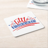 Firecracker 4 juli vierkante kartonnen onderzetter (Schuin)