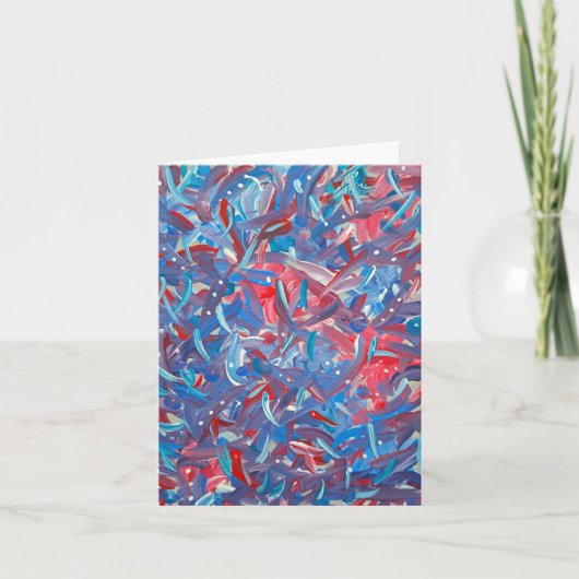 Firecracker Abstracte Art Note Kaart (Voorkant)