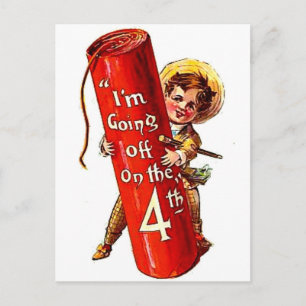 Firecracker Boy Joke 4 juli Briefkaart Art