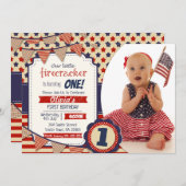 Firecracker Genderneutraal 4 juli Kaart (Voorkant / Achterkant)