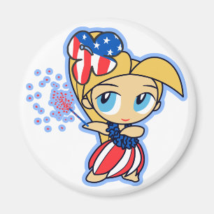 Firecracker Hula Girl Magnet Magneet