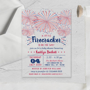 Firecracker onderweg! 4 juli Baby shower Acryl Uitnodigingen