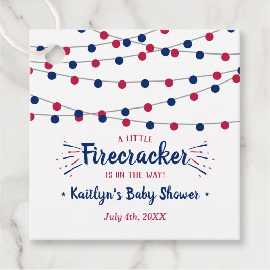 Firecracker onderweg! 4 juli Baby shower Bedankjes Labels (Voorkant)