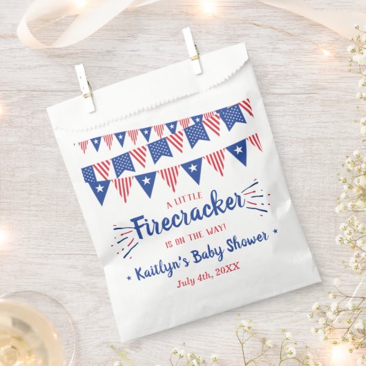 Firecracker onderweg! 4 juli Baby shower Bedankzakje (Geknipt)