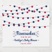 Firecracker onderweg! 4 juli Baby shower Bier Etiket (Enkel label)