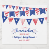 Firecracker onderweg! 4 juli Baby shower Bier Etiket (Enkel label)