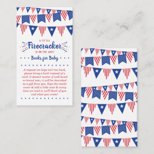 Firecracker onderweg! 4 juli Baby shower Informatiekaartje